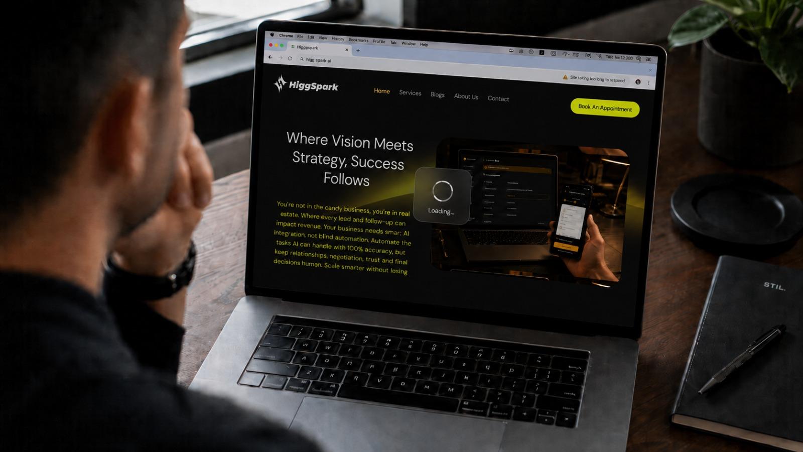 Higgspark.com taking too long to respond before optimization